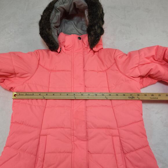 Columbia Puffer Jacket Womens Medium Neon Pink Florescent Hood Coral Pink - Picture 9 of 16